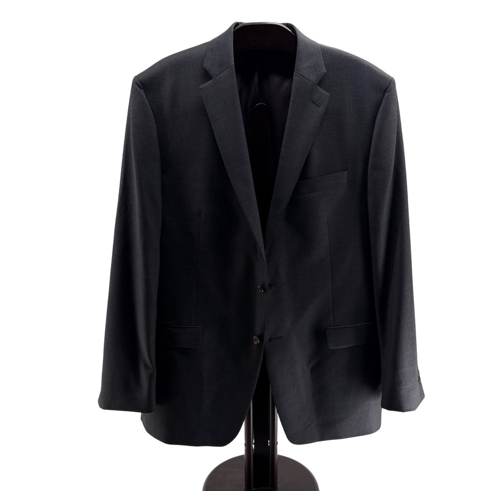 Lauren Ralph Lauren Mens 46L Charcoal Grey 100% Wool Two Button‎ Blazer Jacket